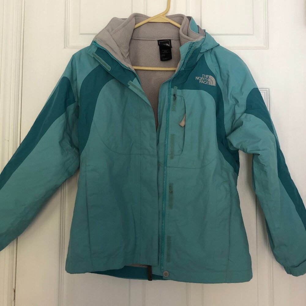 Girls North Face Teal 2-in-1 Ski Jacket
